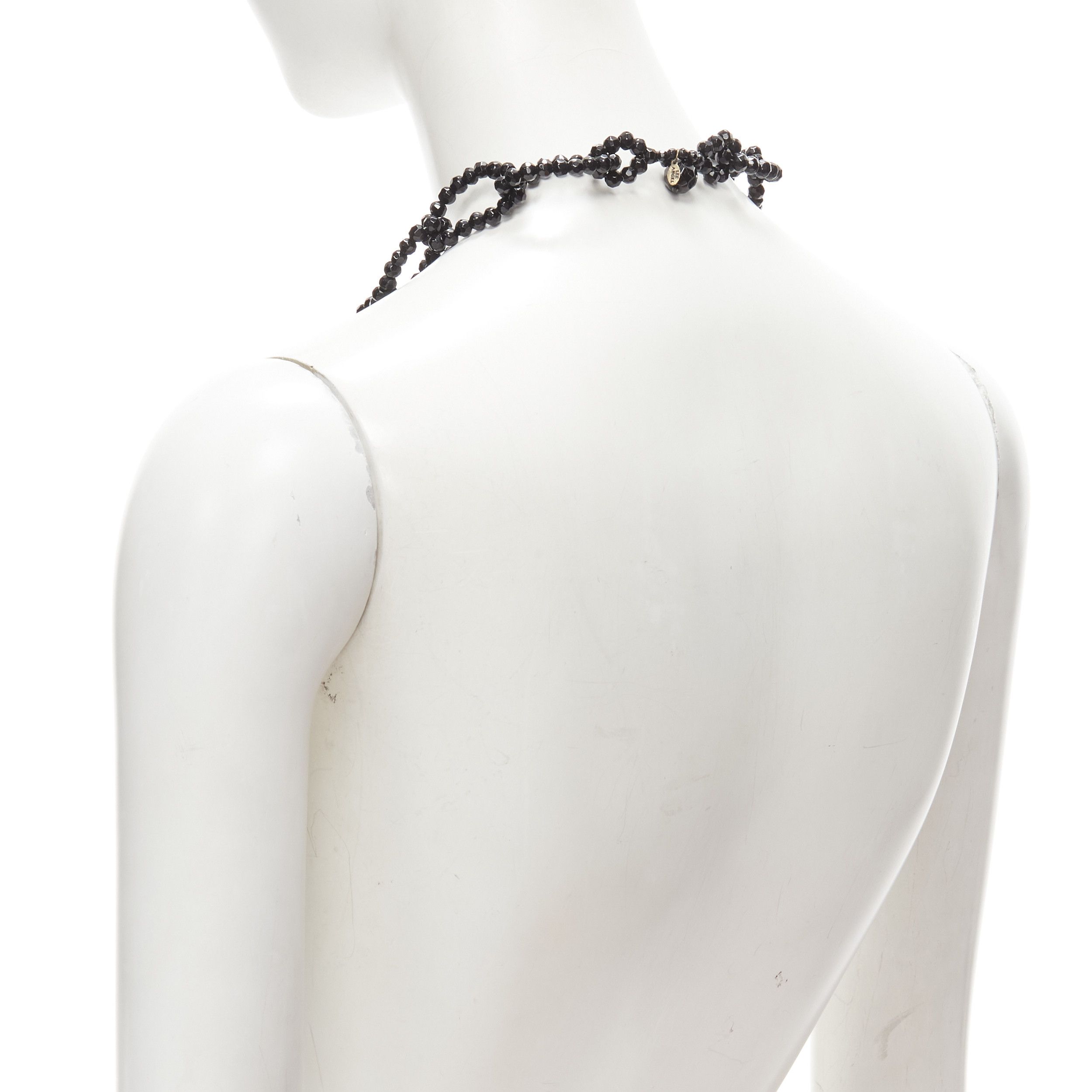 Other LEE ANGEL black beads loop chain long oversized statement necklace Size ONE SIZE - 5 Thumbnail