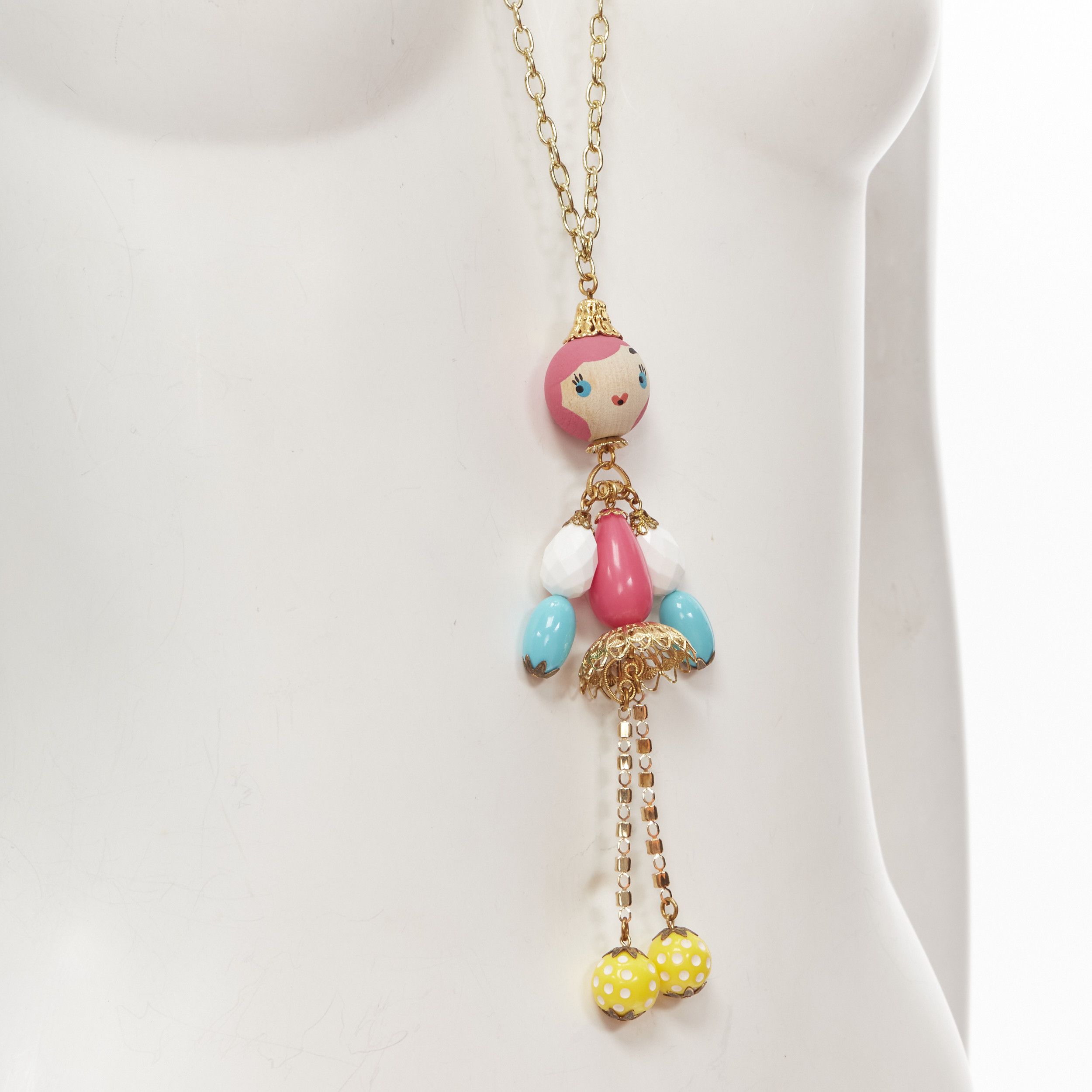 Other PATCH NYC colourful wood puppet doll charm necklace Size ONE SIZE - 2 Thumbnail