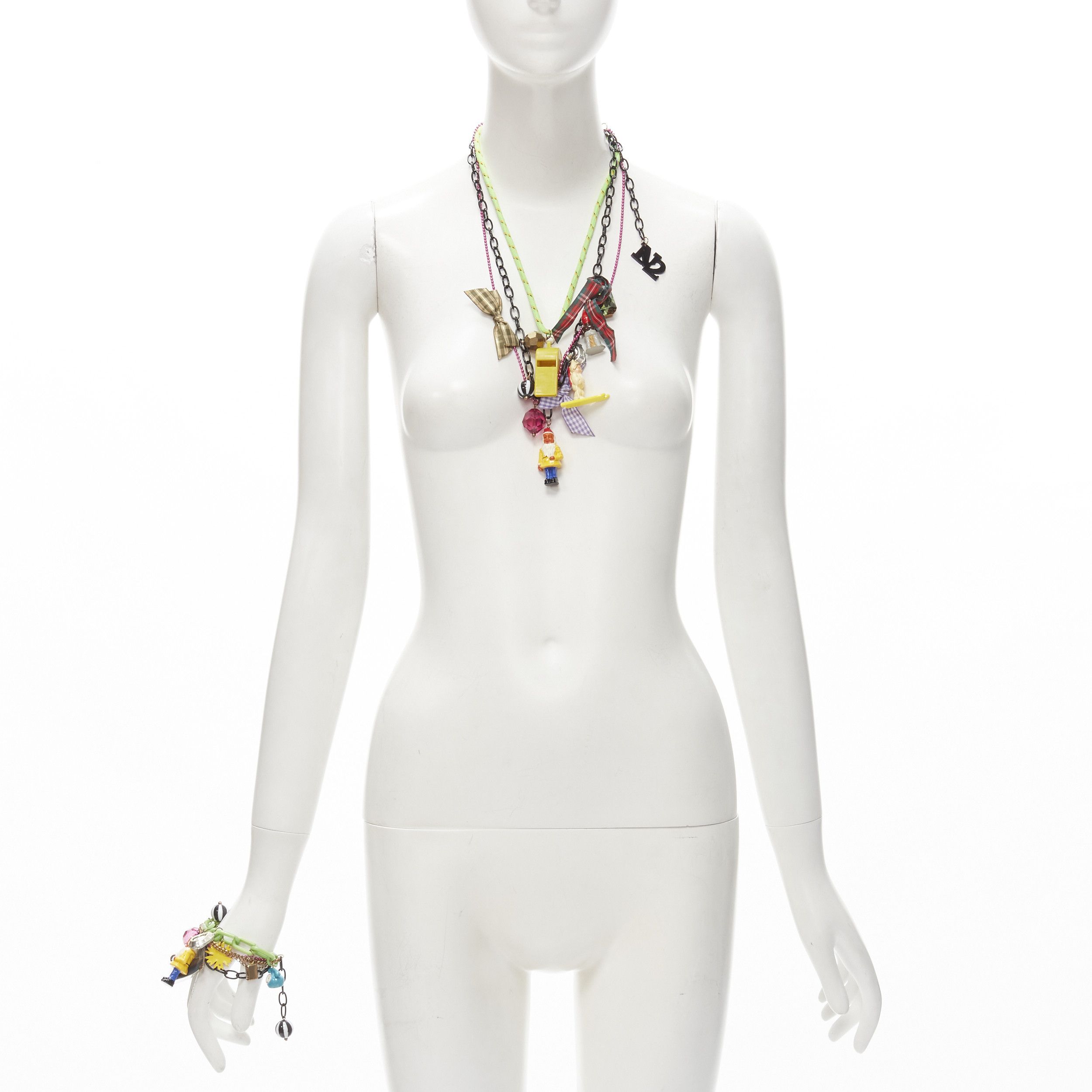 Other N2 LES NEREIDES colorful gnomes plaid ribbons Harajuku necklace bracelet Size ONE SIZE - 3 Thumbnail