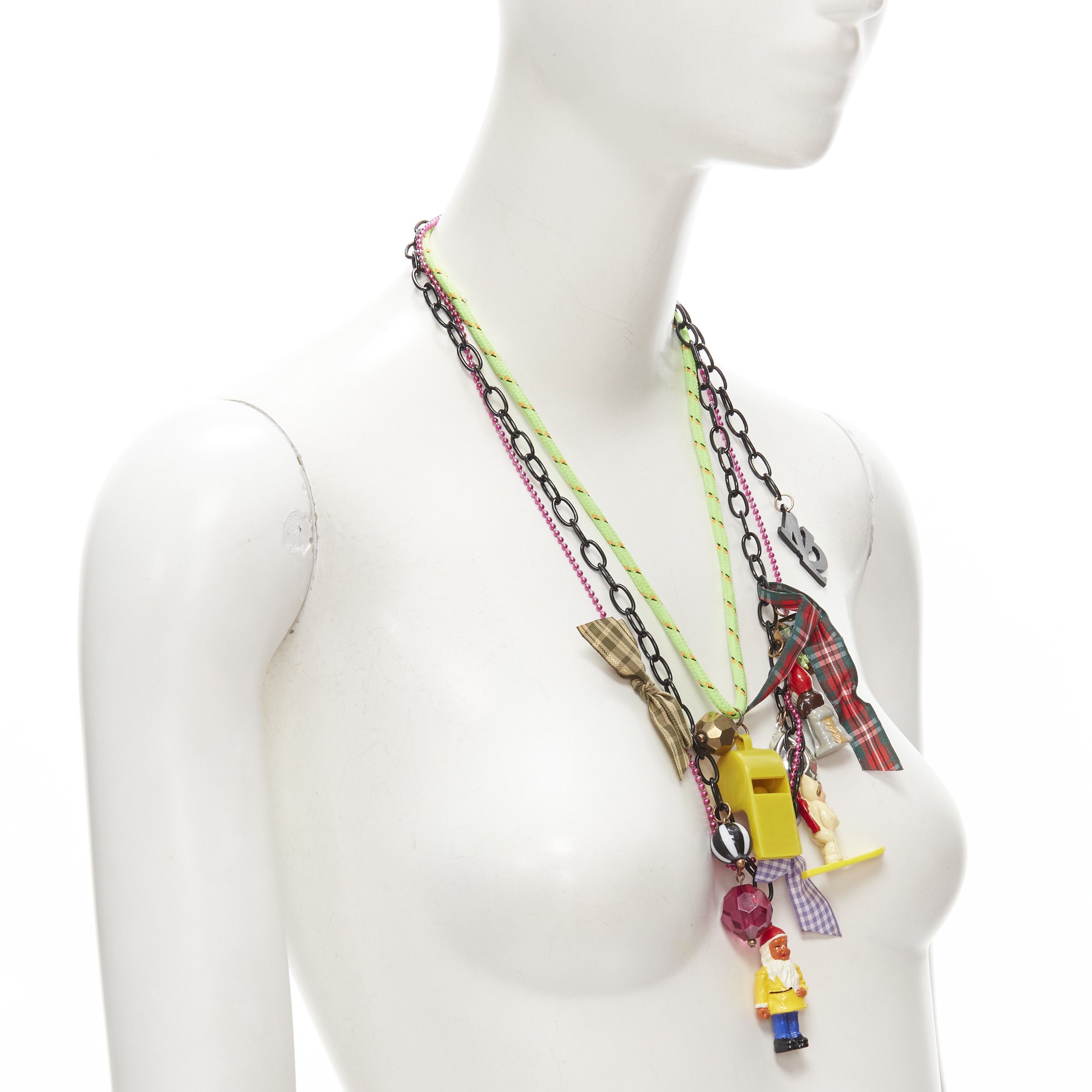 Other N2 LES NEREIDES colorful gnomes plaid ribbons Harajuku necklace bracelet Size ONE SIZE - 4 Thumbnail
