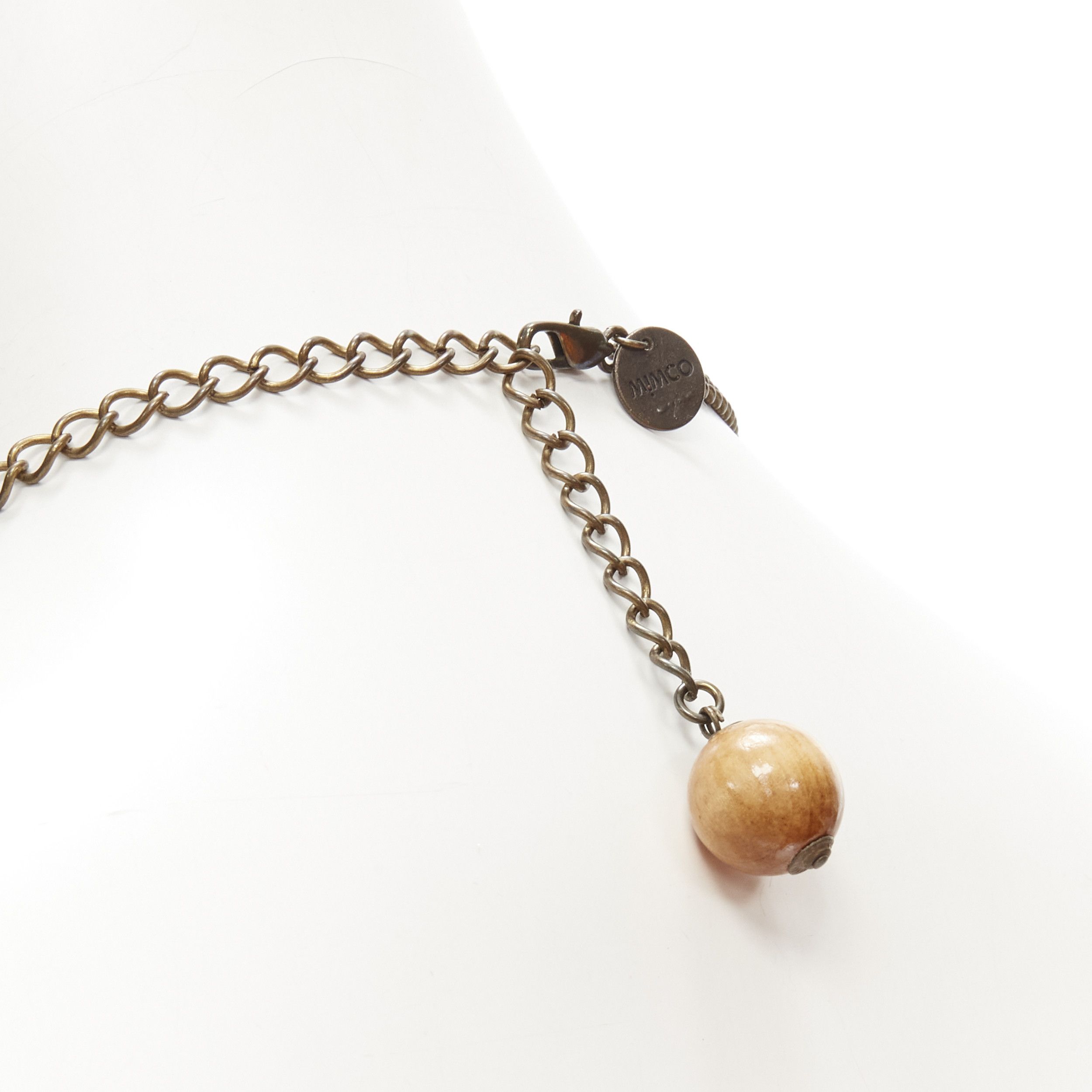 Other MIMCO brown acrylic wood giant crystal charm copper chain necklace Size ONE SIZE - 7 Thumbnail