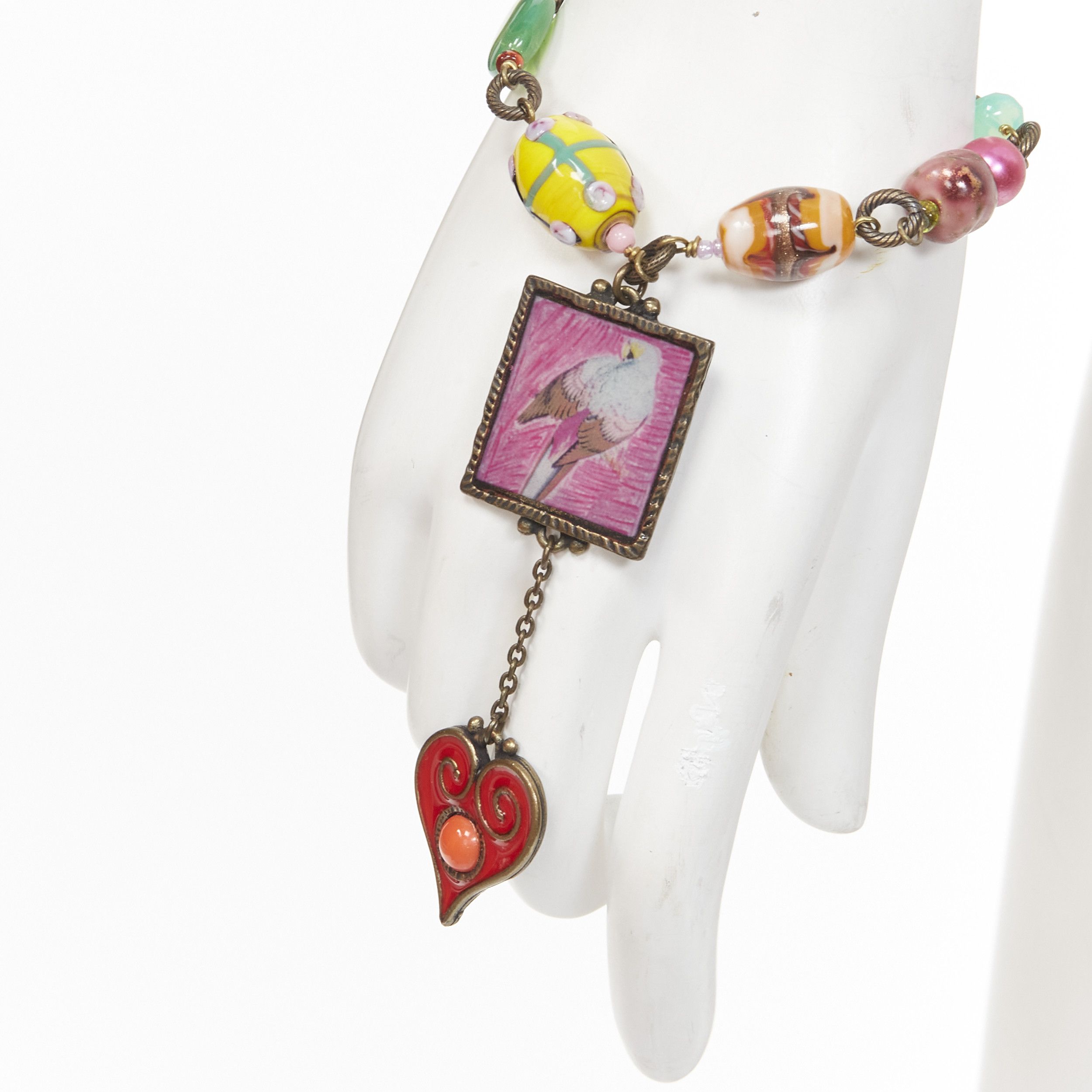 Other PHILIPE FERRANDIS colorful charms bird resin frame chain bracelet Size ONE SIZE - 2 Thumbnail