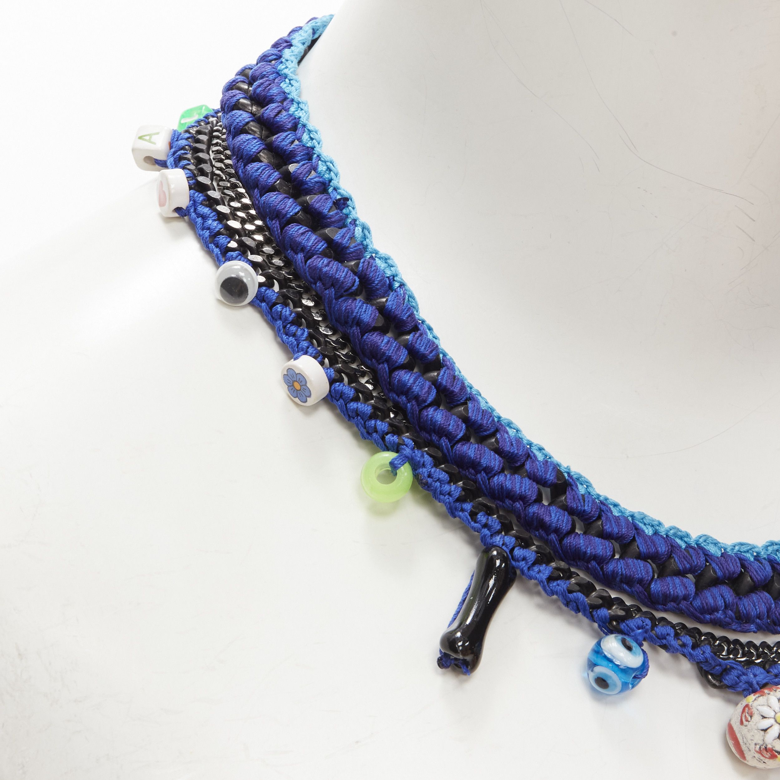 Other VANESSA ARIZAGA blue rope chain colorful charm skull dice necklace Size ONE SIZE - 2 Thumbnail