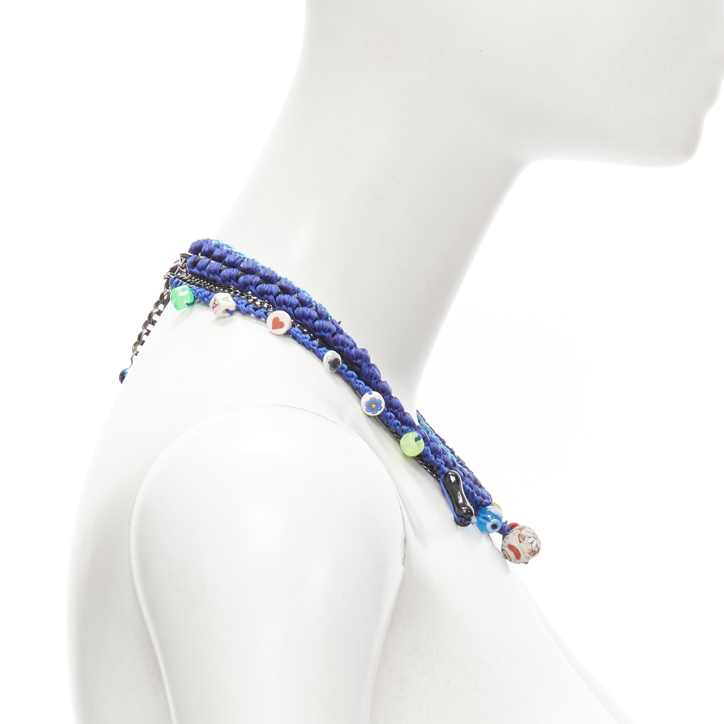Other VANESSA ARIZAGA blue rope chain colorful charm skull dice necklace Size ONE SIZE - 4 Thumbnail