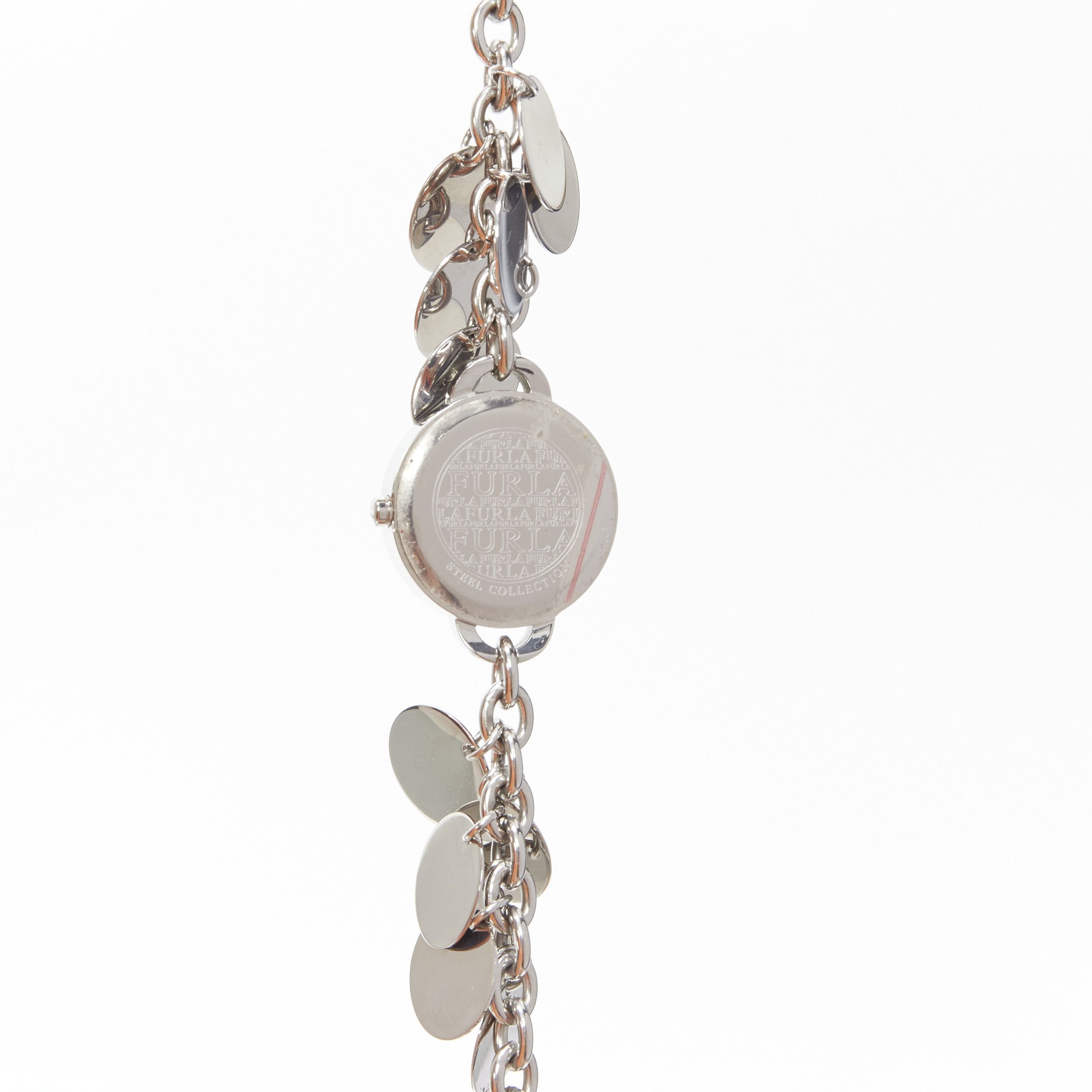 Furla FURLA scribble butterfly logo silver disc chain watch bracelet Size ONE SIZE - 3 Thumbnail