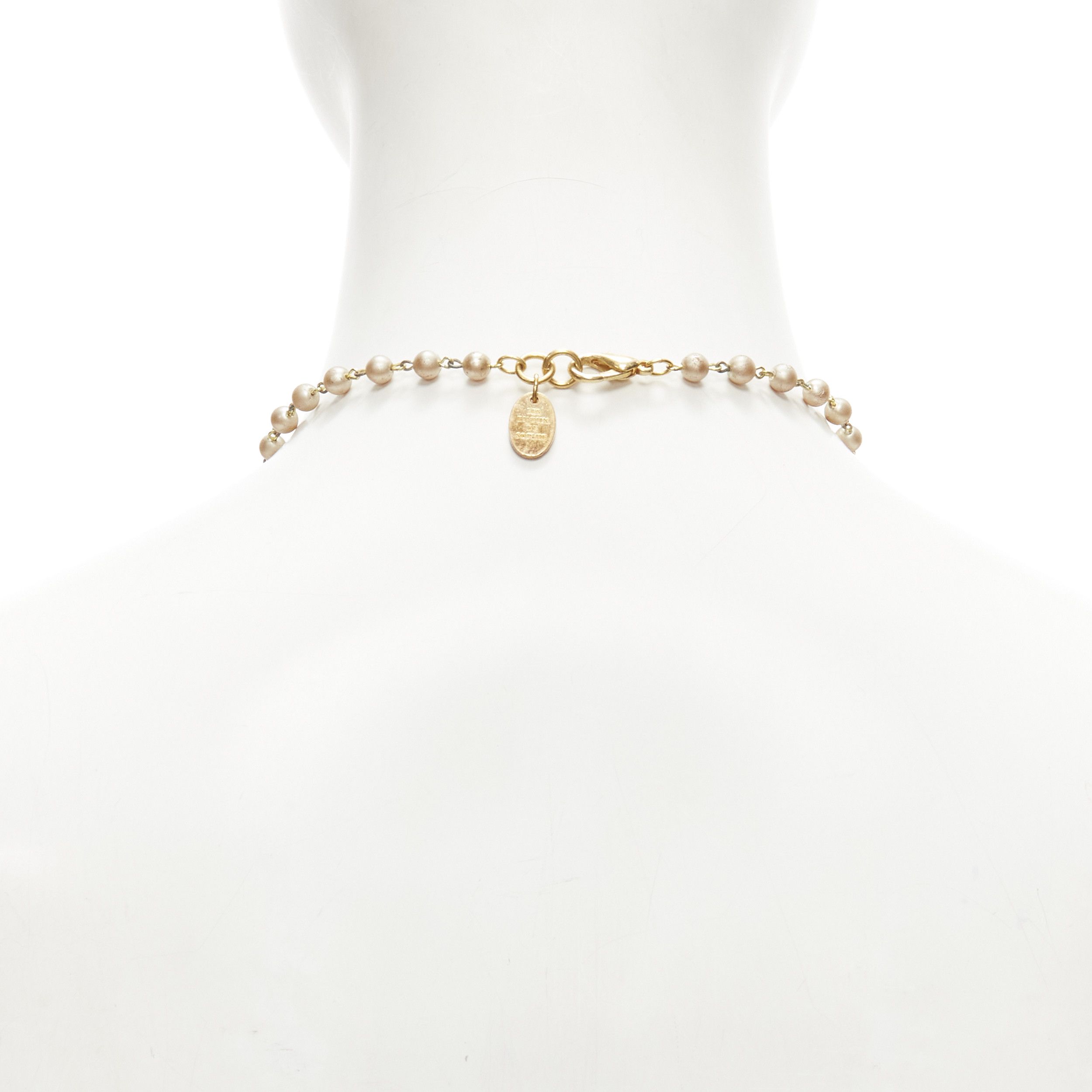 Other LE BIJOUX DE SOPHIE black crystal aboriginal statue pearl chain necklace Size ONE SIZE - 4 Thumbnail