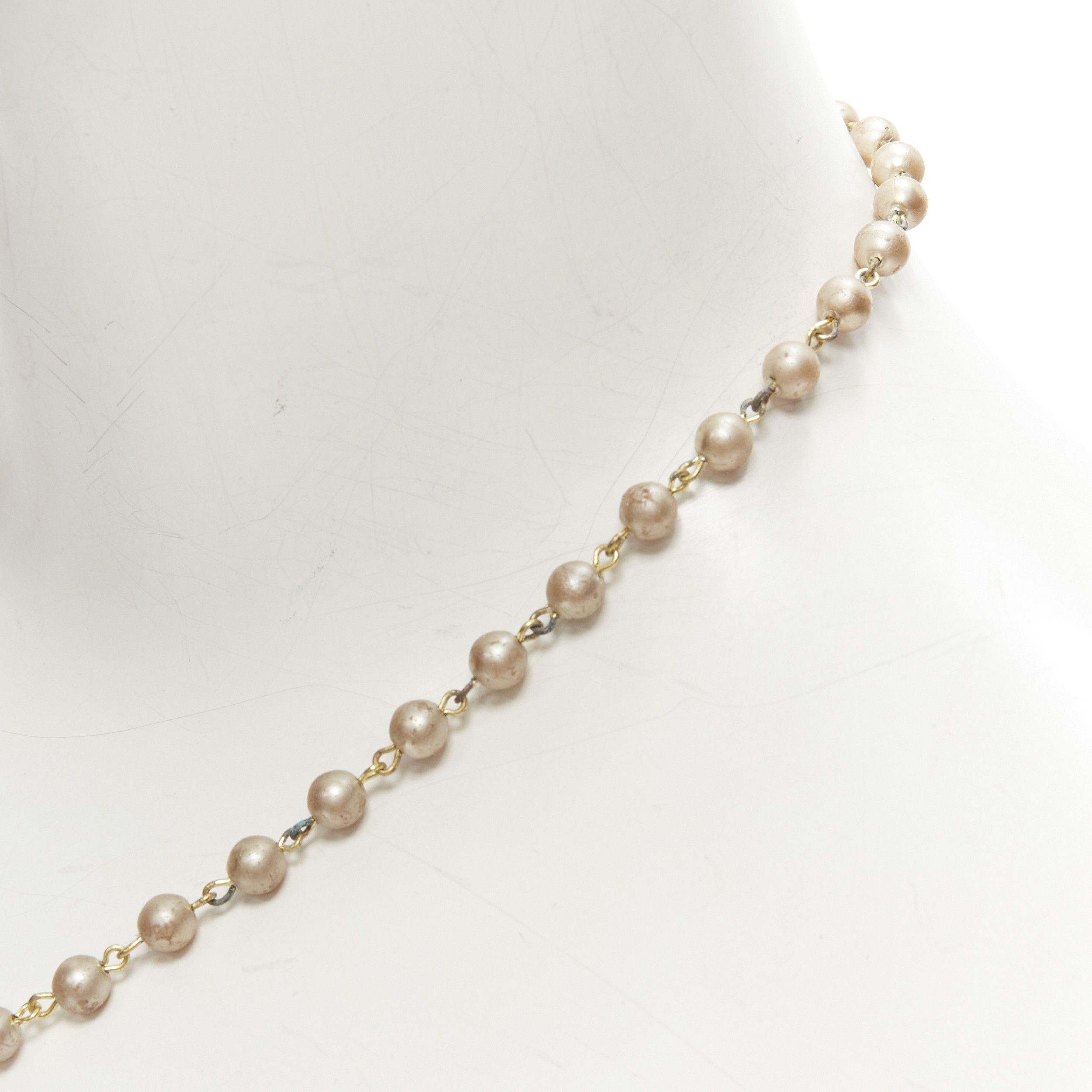 Other LE BIJOUX DE SOPHIE black crystal aboriginal statue pearl chain necklace Size ONE SIZE - 7 Thumbnail