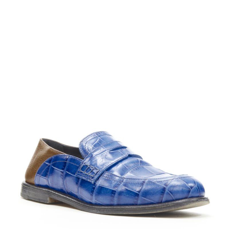 Loewe LOEWE JW ANDERSON cobalt blue brown leather step back loafer EU36 Size US 6 / IT 36 - 2 Thumbnail