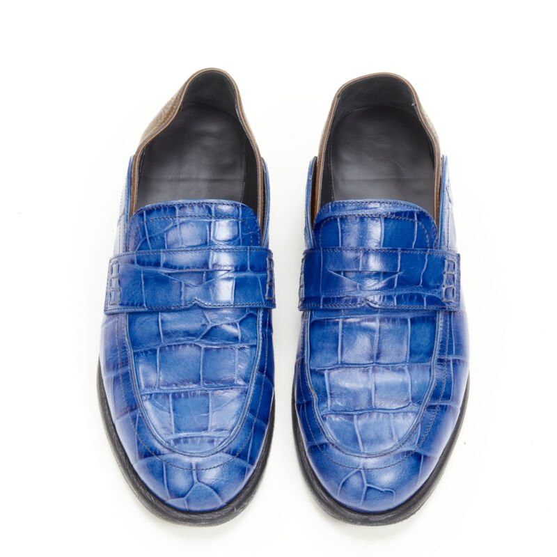 Loewe LOEWE JW ANDERSON cobalt blue brown leather step back loafer EU36 Size US 6 / IT 36 - 3 Thumbnail