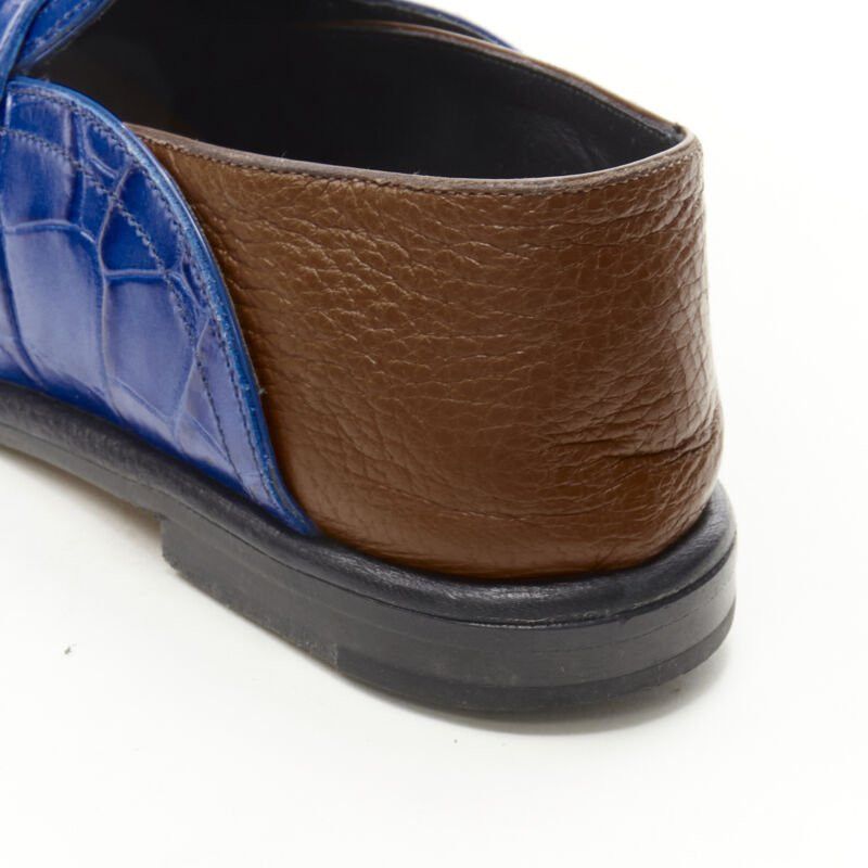 Loewe LOEWE JW ANDERSON cobalt blue brown leather step back loafer EU36 Size US 6 / IT 36 - 8 Thumbnail