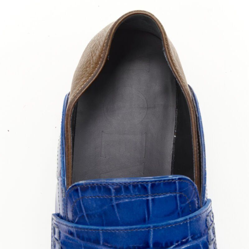 Loewe LOEWE JW ANDERSON cobalt blue brown leather step back loafer EU36 Size US 6 / IT 36 - 9 Thumbnail