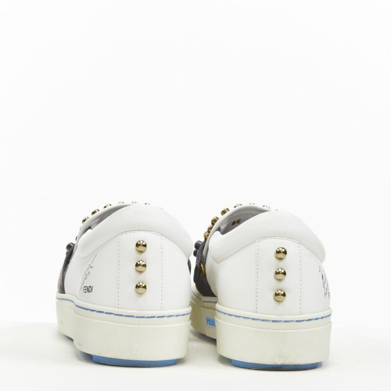 Fendi FENDI Karl Loves studded Karlito white leather skate sneakers EU36.5 Size US 6.5 / IT 36.5 - 5 Thumbnail