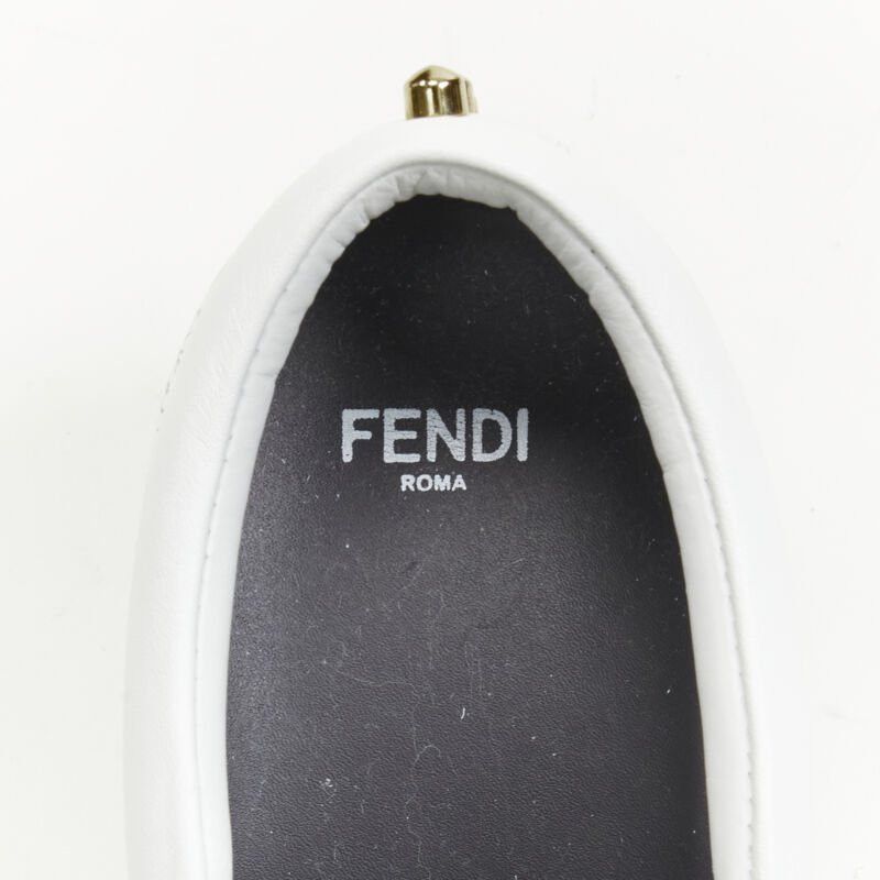 Fendi FENDI Karl Loves studded Karlito white leather skate sneakers EU36.5 Size US 6.5 / IT 36.5 - 9 Thumbnail