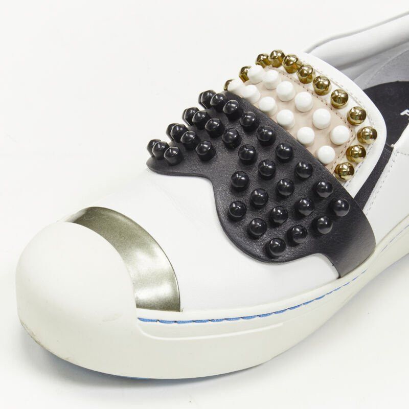 Fendi FENDI Karl Loves studded Karlito white leather skate sneakers EU36.5 Size US 6.5 / IT 36.5 - 7 Thumbnail