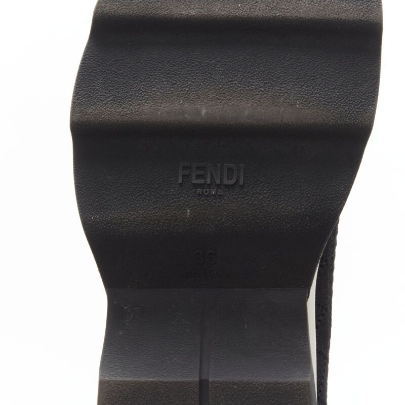 Fendi FENDI Rockoko black pearl embellished black sock knit high top sneaker EU36 Size US 6 / IT 36 - 10 Thumbnail