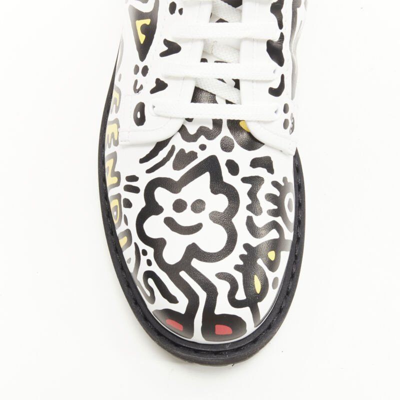Fendi rare FENDI MR DOODLE white logo graffiti print laced combat ankle boot EU36 Size US 6 / IT 36 - 6 Thumbnail