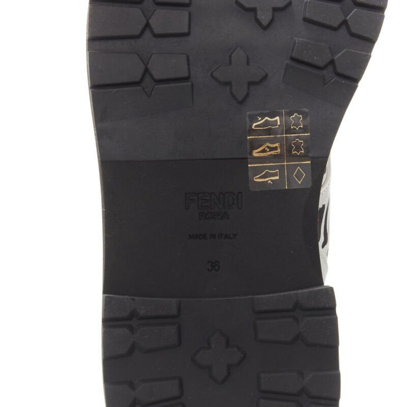 Fendi rare FENDI MR DOODLE white logo graffiti print laced combat ankle boot EU36 Size US 6 / IT 36 - 11 Thumbnail