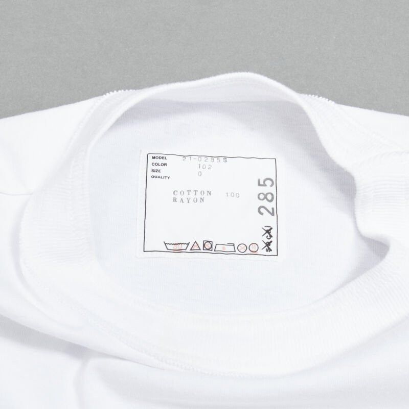 Sacai SACAI CC logo embroeiry pocket boxy tshirt JP0 XS Size XS / US 0-2 / IT 36-38 - 8 Thumbnail