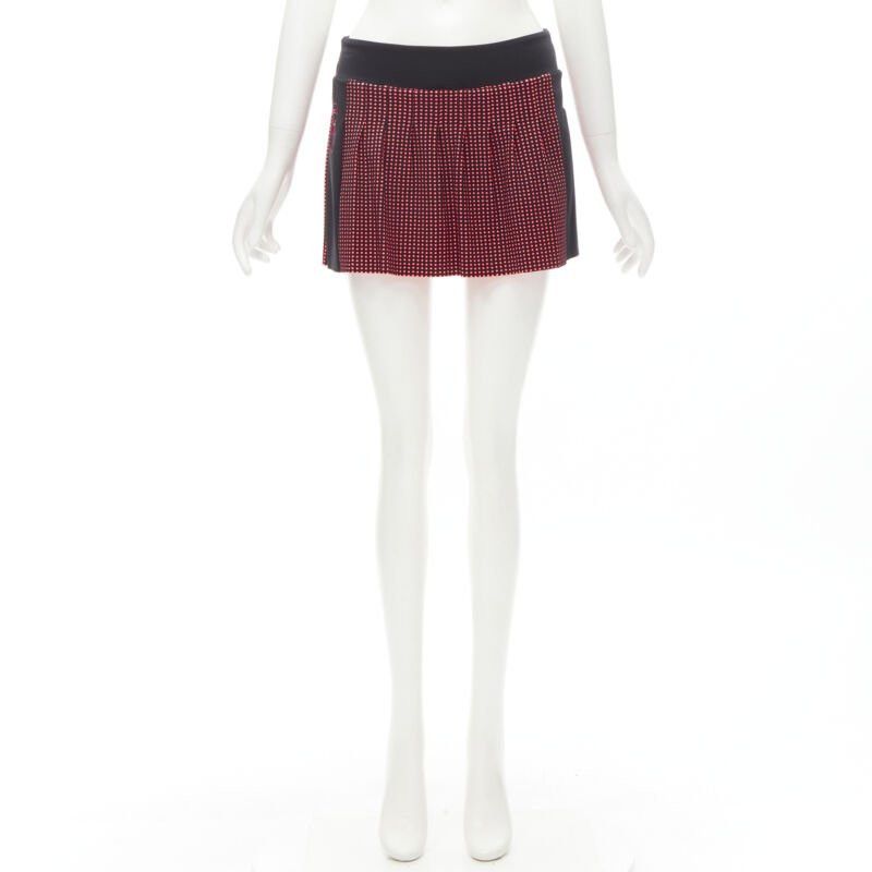Fendi FENDI Activewear Karl Love black pink polka dot lined pleated skirt S Size 26" / US 2 / IT 38 - 9 Thumbnail