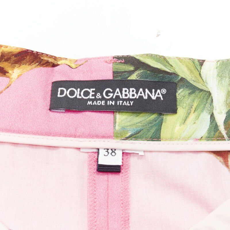 Dolce & Gabbana DOLCE GABBANA pink Pineapple print A-line high waisted shorts IT38 XS Size 26" / US 2 / IT 38 - 8 Thumbnail