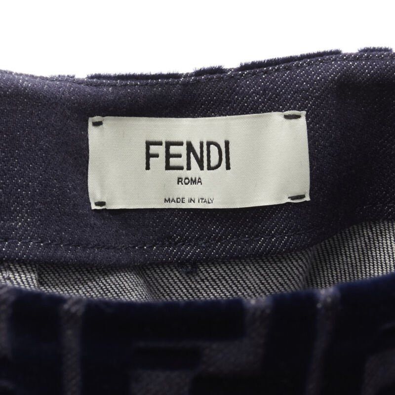 Fendi FENDI FF Zucca monogram velvet flocking mini denim skirt S Size 26" / US 2 / IT 38 - 8 Thumbnail