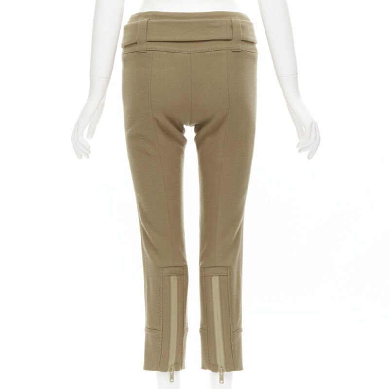 Prada PRADA Runway camel tan wool buckle belt tapered cropped pants XS Size 25" / US 0 / IT 36 - 5 Thumbnail
