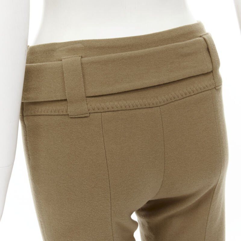 Prada PRADA Runway camel tan wool buckle belt tapered cropped pants XS Size 25" / US 0 / IT 36 - 8 Thumbnail