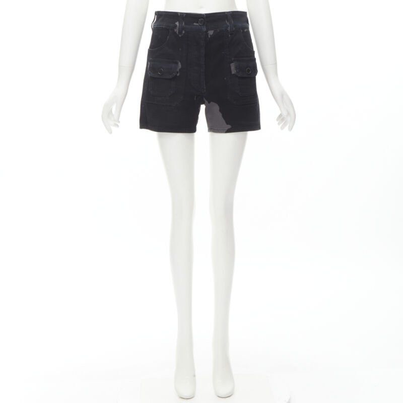 Prada PRADA black grey camo denim triangle logo cargo pocket shorts IT36 XS Size 25" / US 0 / IT 36 - 9 Thumbnail