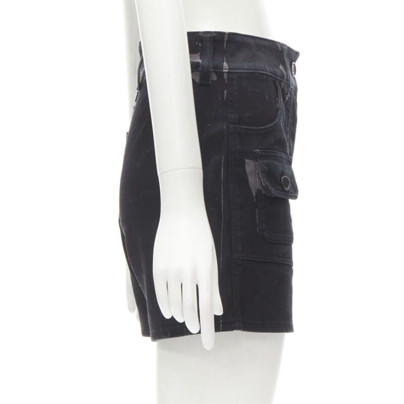 Prada PRADA black grey camo denim triangle logo cargo pocket shorts IT36 XS Size 25" / US 0 / IT 36 - 4 Thumbnail