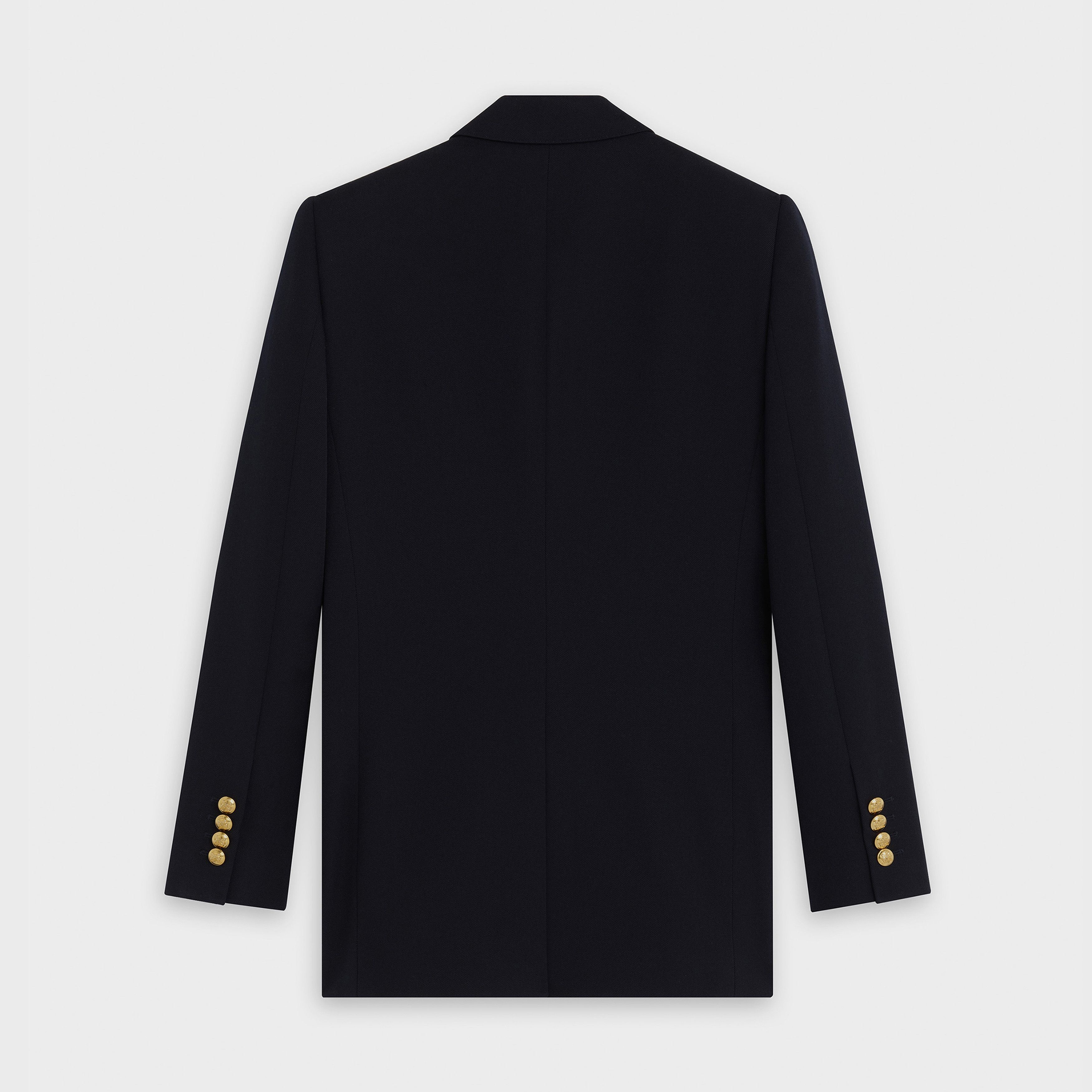 Celine long blazer in diagonal wool navy Size L / US 10 / IT 46 - 2 Thumbnail