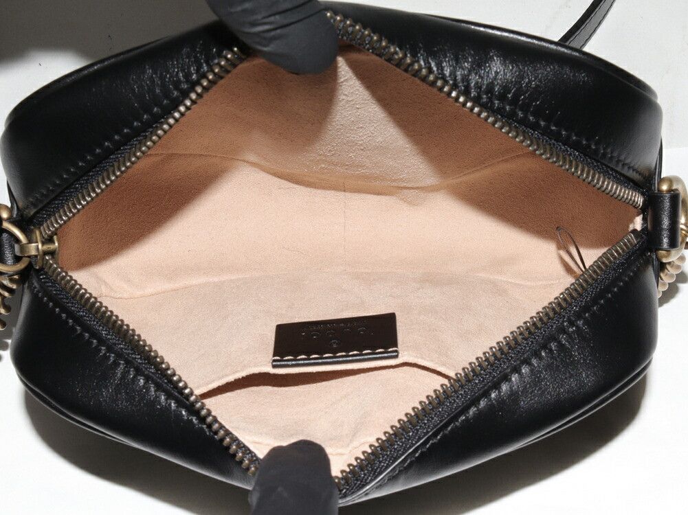 Gucci Gucci Gucci Calf GG Marmont Chain Mini Shoulder Bag 448065 DTD1T 1000 Leather Shoulder Bag 448065 DTD1T 1000 DUTY FREE for USA Size ONE SIZE - 4 Thumbnail