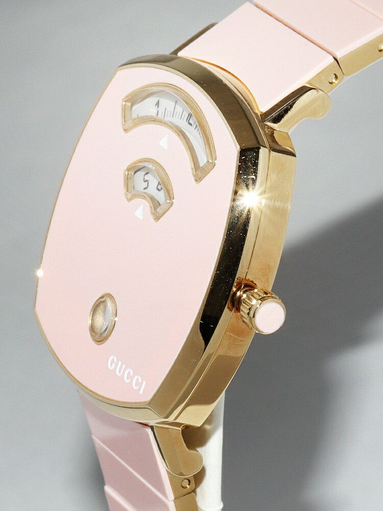 Gucci Gucci Gucci Pink Dial Grip Watch 157.4 Metal Quartz 157.4 DUTY FREE for USA Size ONE SIZE - 4 Thumbnail