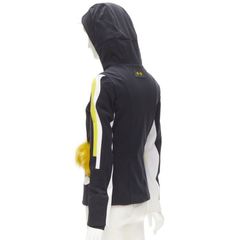 Fendi new FENDI Monster Bug Eye black yellow fur trim ski jacket IT38 XS Size XS / US 0-2 / IT 36-38 - 7 Thumbnail