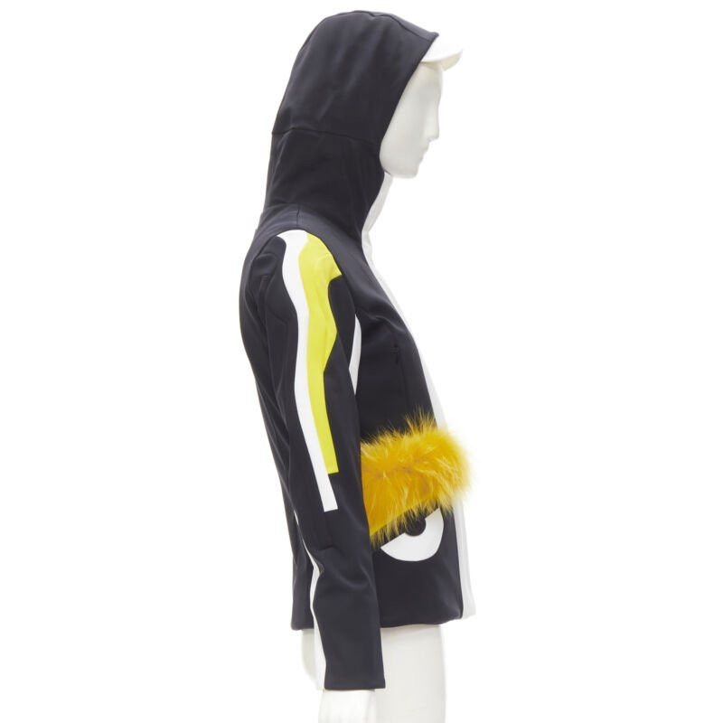 Fendi new FENDI Monster Bug Eye black yellow fur trim ski jacket IT38 XS Size XS / US 0-2 / IT 36-38 - 5 Thumbnail