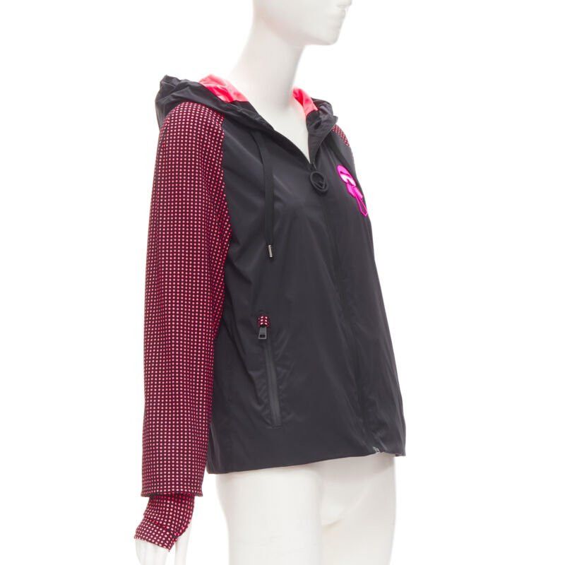 Fendi FENDI Karl Loves black pink polka dot nylon activewear windbreaker jacket Size XS / US 0-2 / IT 36-38 - 4 Thumbnail