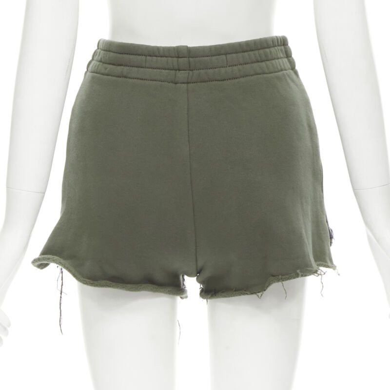 Alexander Wang ALEXANDER WANG Bite Clash High Rise black denim green sweats cut off shorts 24" Size 24" / US 00 / IT 34 - 5 Thumbnail