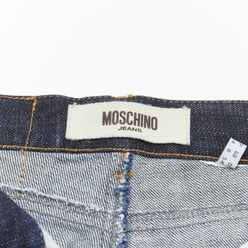 Moschino rare MOSCHINO JEANS Vintage dark denim hair clip embroidered cargo jeans IT38 XS Size 26" / US 2 / IT 38 - 10 Thumbnail