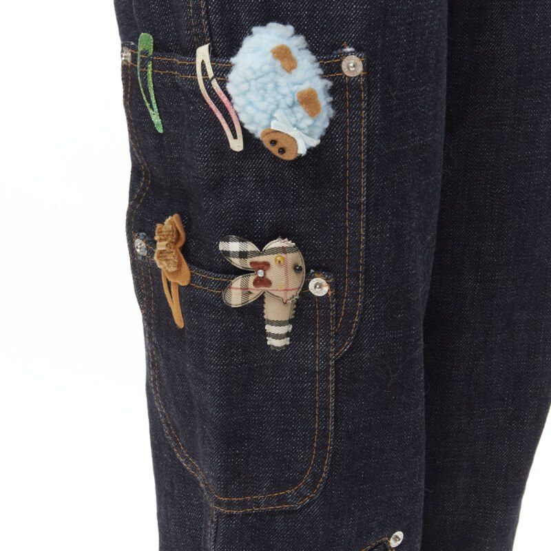 Moschino rare MOSCHINO JEANS Vintage dark denim hair clip embroidered cargo jeans IT38 XS Size 26" / US 2 / IT 38 - 7 Thumbnail