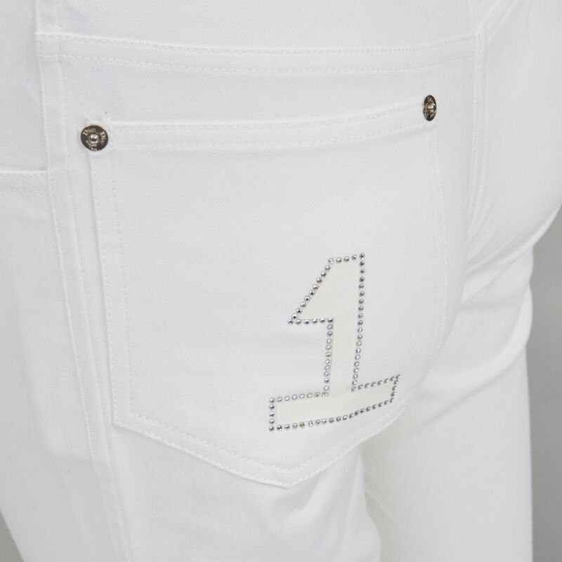 Dior CHRISTIAN DIOR John Galliano Y2K crystal 3D petal cropped flare jeans Size 26" / US 2 / IT 38 - 2 Thumbnail
