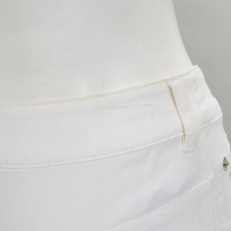 Dior CHRISTIAN DIOR John Galliano Y2K crystal 3D petal cropped flare jeans Size 26" / US 2 / IT 38 - 9 Thumbnail