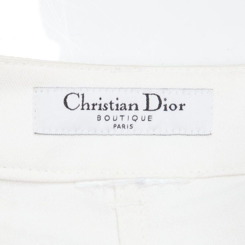 Dior CHRISTIAN DIOR John Galliano Y2K crystal 3D petal cropped flare jeans Size 26" / US 2 / IT 38 - 10 Thumbnail