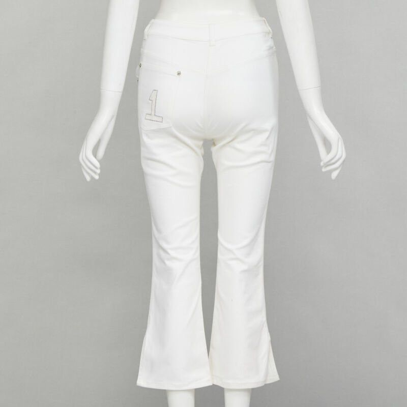 Dior CHRISTIAN DIOR John Galliano Y2K crystal 3D petal cropped flare jeans Size 26" / US 2 / IT 38 - 5 Thumbnail