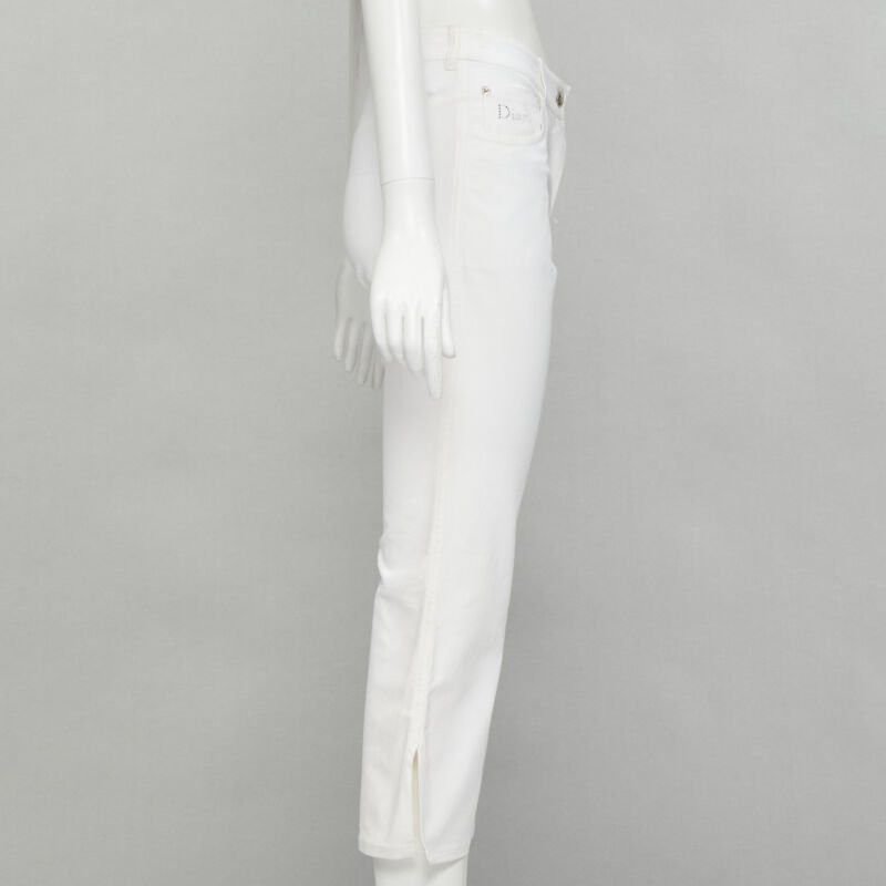 Dior CHRISTIAN DIOR John Galliano Y2K crystal 3D petal cropped flare jeans Size 26" / US 2 / IT 38 - 4 Thumbnail