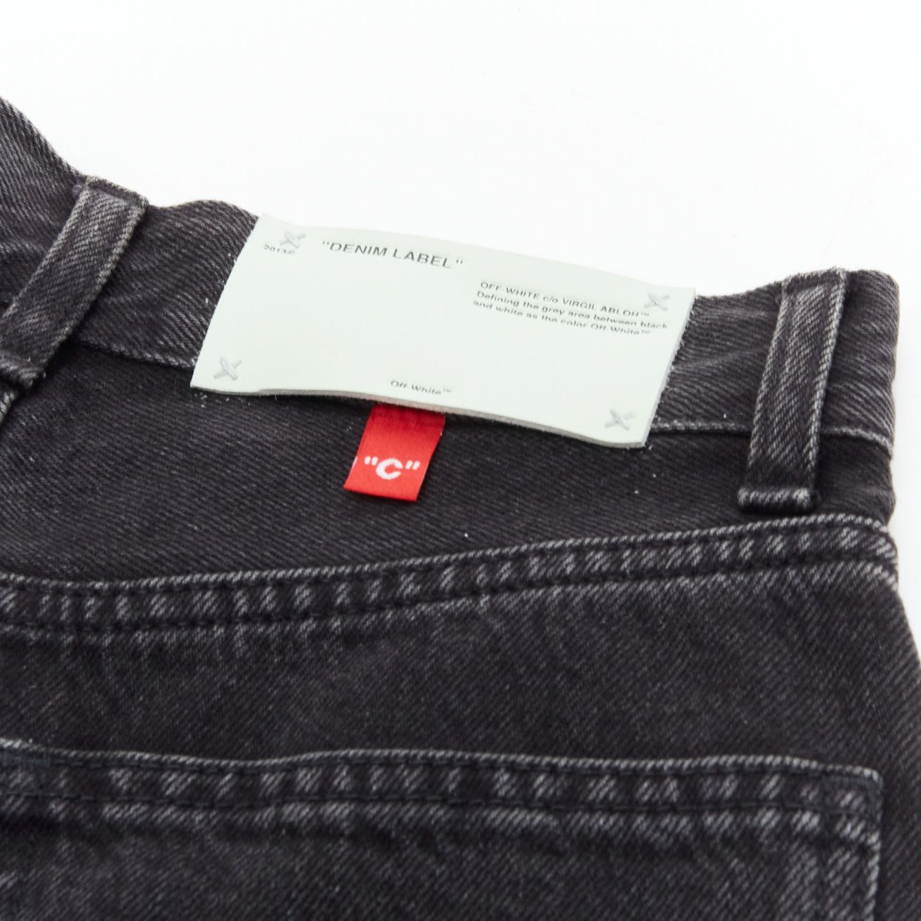 Off-White OFF WHITE C/O VIRGIL ABLOH black denim logo pin frayed hem wide culotte jeans XS Size 26" / US 2 / IT 38 - 6 Thumbnail