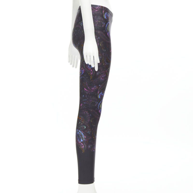 Louis Vuitton LOUIS VUITTON 2009 Runway black blue paisley print stretchy legging FR34 XS rare Size 25" / US 0 / IT 36 - 4 Thumbnail