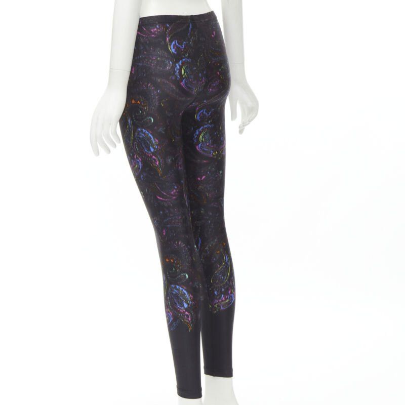 Louis Vuitton LOUIS VUITTON 2009 Runway black blue paisley print stretchy legging FR34 XS rare Size 25" / US 0 / IT 36 - 6 Thumbnail