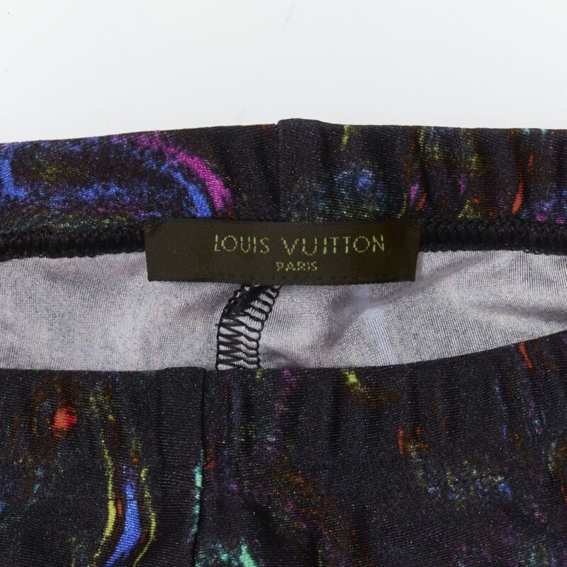 Louis Vuitton LOUIS VUITTON 2009 Runway black blue paisley print stretchy legging FR34 XS rare Size 25" / US 0 / IT 36 - 8 Thumbnail