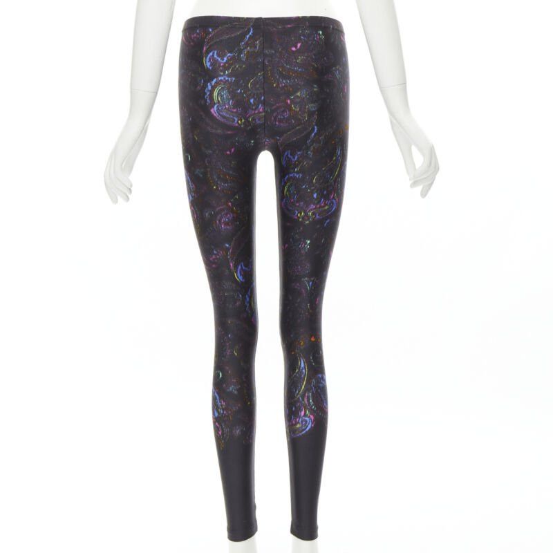 Louis Vuitton LOUIS VUITTON 2009 Runway black blue paisley print stretchy legging FR34 XS rare Size 25" / US 0 / IT 36 - 5 Thumbnail