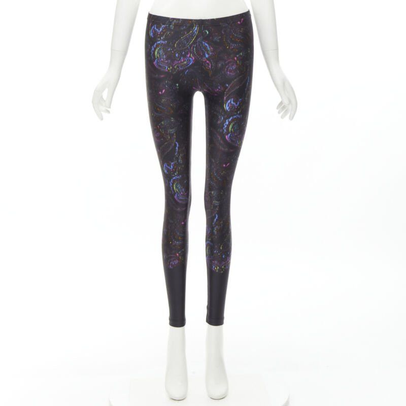 Louis Vuitton LOUIS VUITTON 2009 Runway black blue paisley print stretchy legging FR34 XS rare Size 25" / US 0 / IT 36 - 9 Thumbnail