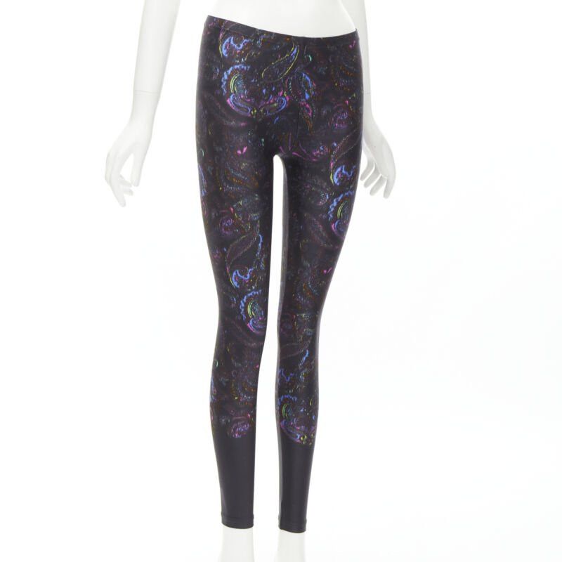 Louis Vuitton LOUIS VUITTON 2009 Runway black blue paisley print stretchy legging FR34 XS rare Size 25" / US 0 / IT 36 - 3 Thumbnail
